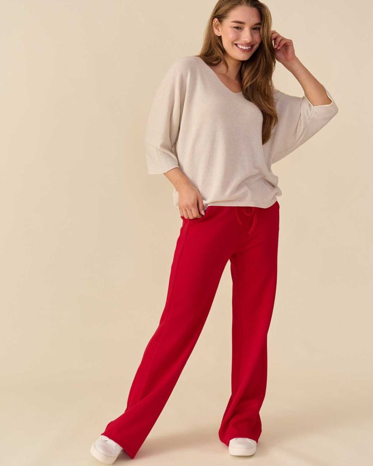 FOS Amsterdam Trui Beige dames (LIEVE TRUI LUREX - LIEVE.7705.BEIGE) - GL Sport (Sluis)