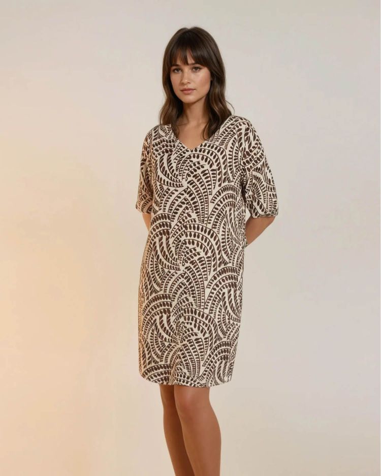 FOS Amsterdam Jurk Bruin dames (LINDE SERING DRESS - LINDE.7747-BRUIN) - GL Sport (Sluis)