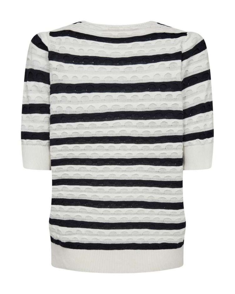 Freequent Pull Off-white dames (DODO PULLOVER JACQUARD STRIPE - FQDODO.OFFWHT/NBLAZ) - GL Sport (Sluis)