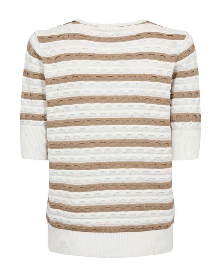Freequent Pull Off-white dames (DODO PULLOVER JACQUARD STRIPE - FQDODO.OFFWHT/SMINK) - GL Sport (Sluis)