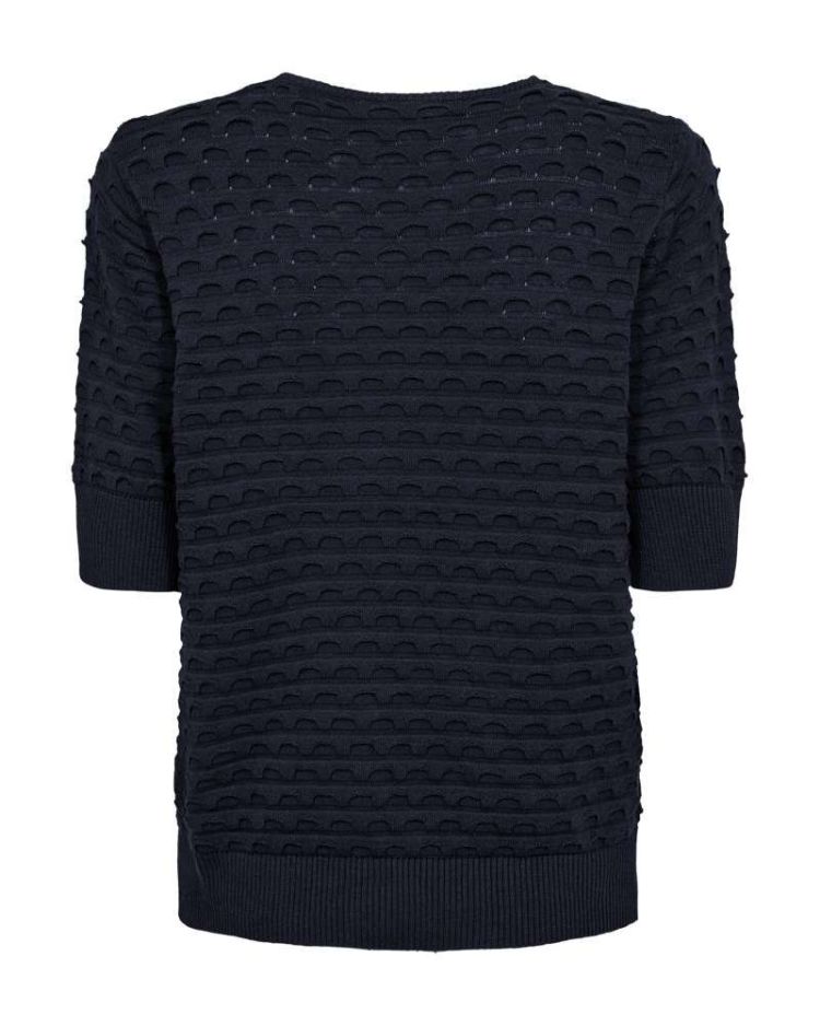 Freequent Pull Blauw dames (DODO PULLOVER SHORT SLEEVE JACQUARD - FQDODO.NAVYBLAZER) - GL Sport (Sluis)