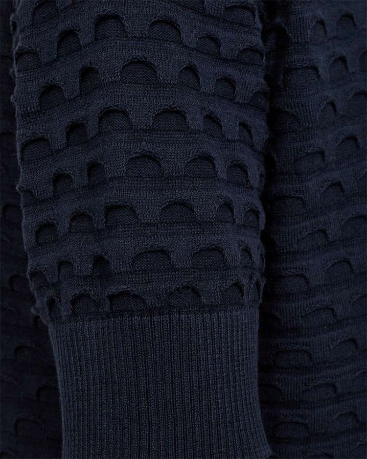 Freequent Pull Blauw dames (DODO PULLOVER SHORT SLEEVE JACQUARD - FQDODO.NAVYBLAZER) - GL Sport (Sluis)