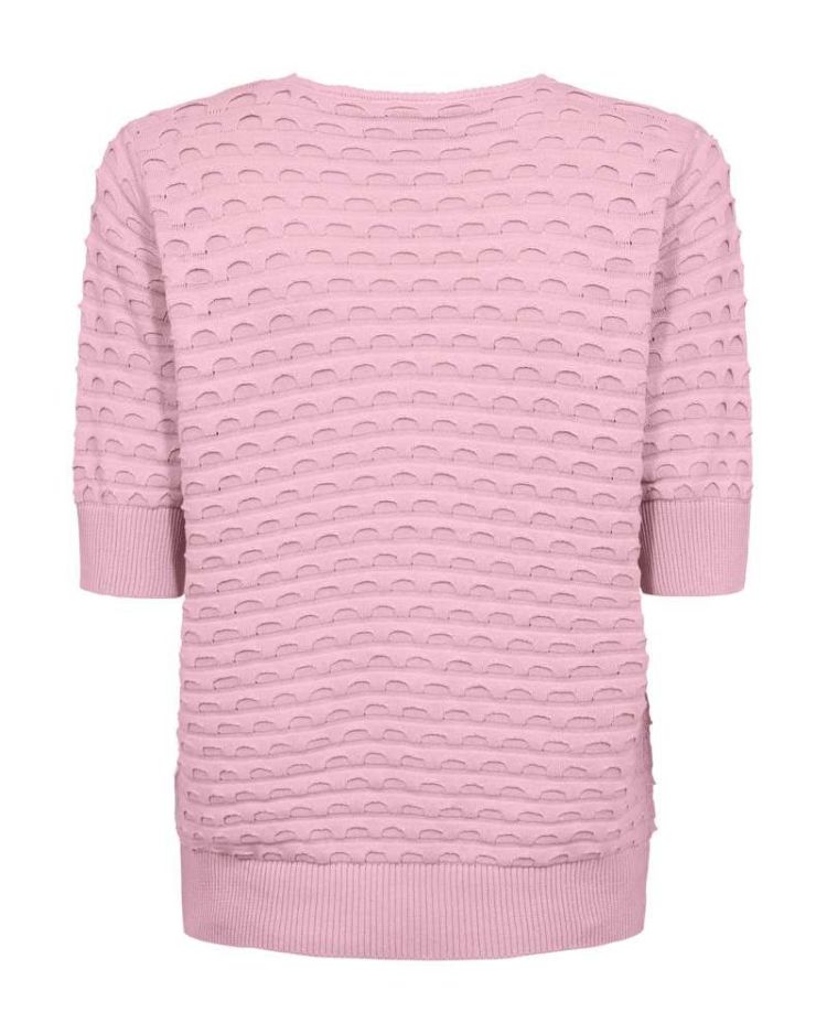 Freequent Pull Lila dames (DODO PULLOVER SHORT SLEEVE JACQUARD - FQDODO.LILAC) - GL Sport (Sluis)