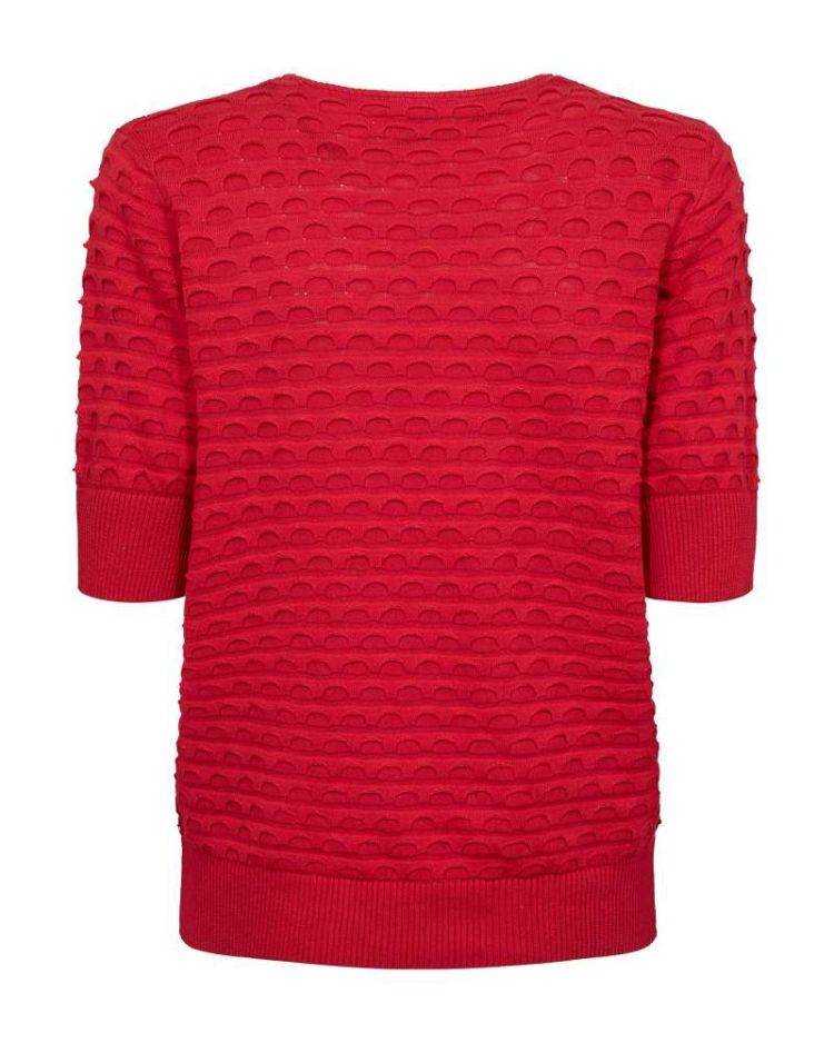Freequent Pull Rood dames (DODO PULLOVER SHORT SLEEVE JACQUARD - FQDODO.TRUERED) - GL Sport (Sluis)