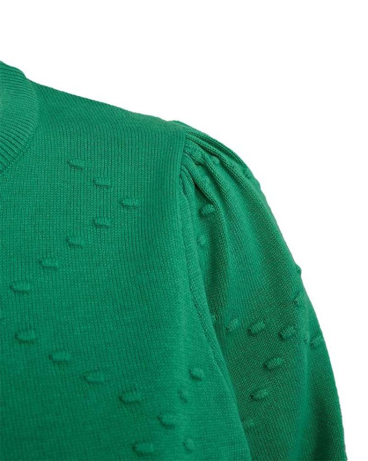 Freequent Pull Groen dames (DODO PULLOVER V-DOT PATTERN - FQDODO.BRIGHTGREEN) - GL Sport (Sluis)