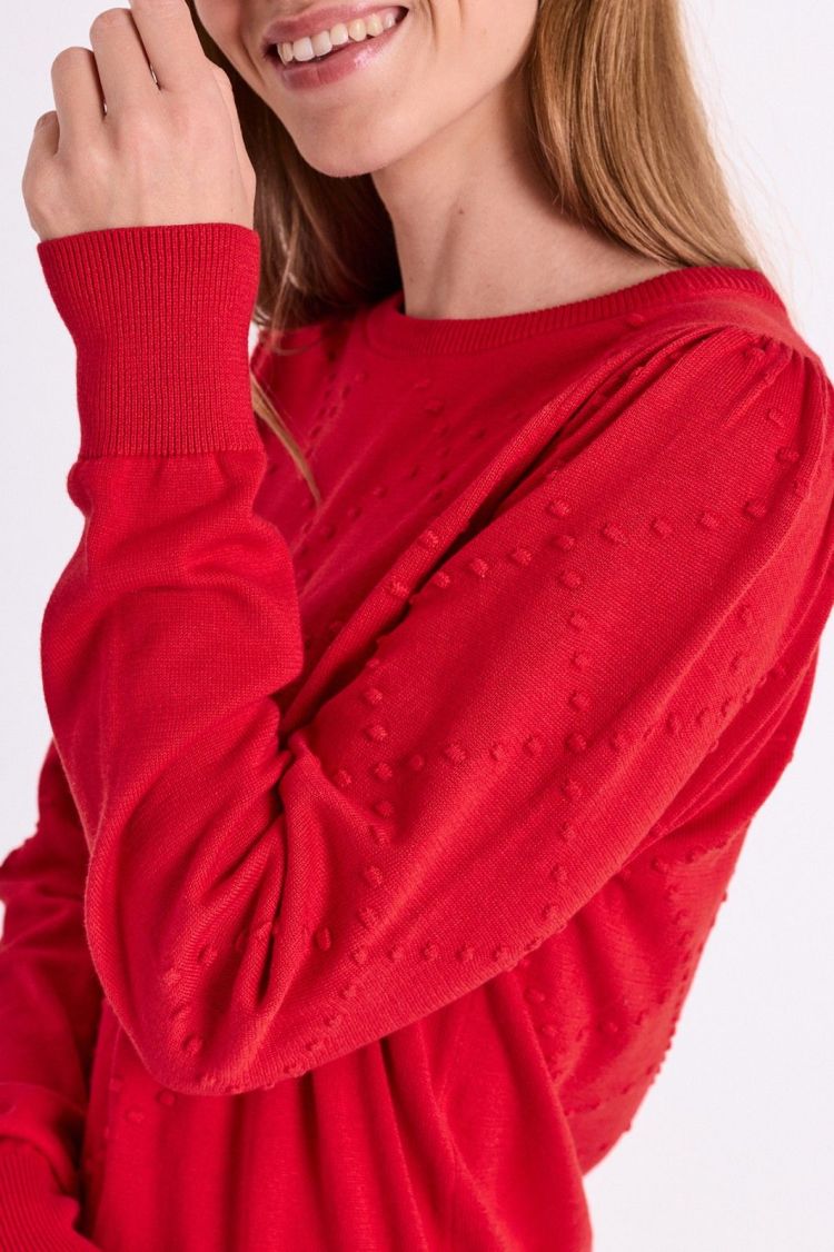 Freequent Pull Rood dames (DODO PULLOVER V-DOT PATTERN - FQDODO.TRUERED) - GL Sport (Sluis)