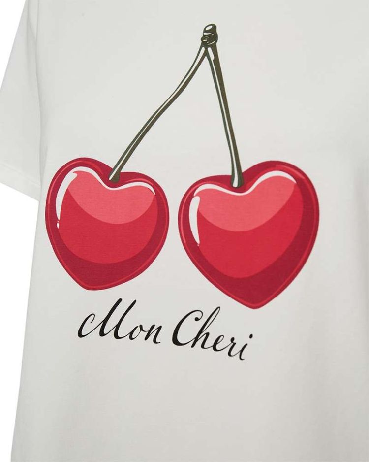 Freequent T-shirt Off-white dames (FENJAL TEE - FQFENJAL.OFFWHITE/RED) - GL Sport (Sluis)