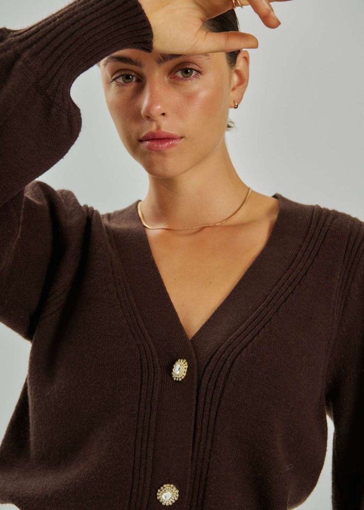 Freequent Vest Bruin dames (FQALPI CARDIGAN - 212106.MOLE) - GL Sport (Sluis)