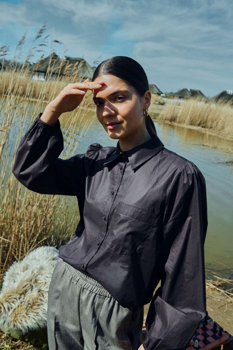 Freequent Blouse Bruin dames (FQASAY SHIRT - 211880.MOLE) - GL Sport (Sluis)