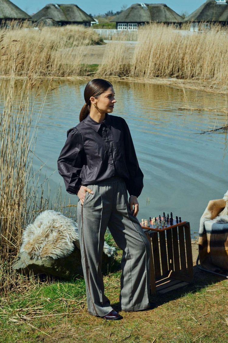 Freequent Blouse Bruin dames (FQASAY SHIRT - 211880.MOLE) - GL Sport (Sluis)
