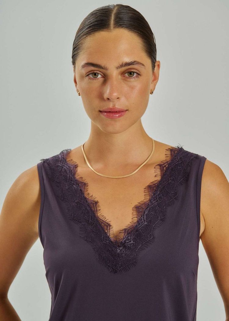 Freequent Top Paars dames (FQBICCO TOP - NIGHTSHADE - 206329.NIGHTSHADE) - GL Sport (Sluis)