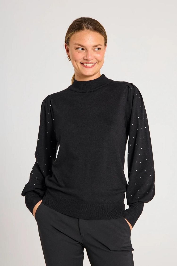 Freequent Pull Zwart dames (FQDOTKA PULLOVER  - FQDOTKA-PU.BLACK) - GL Sport (Sluis)