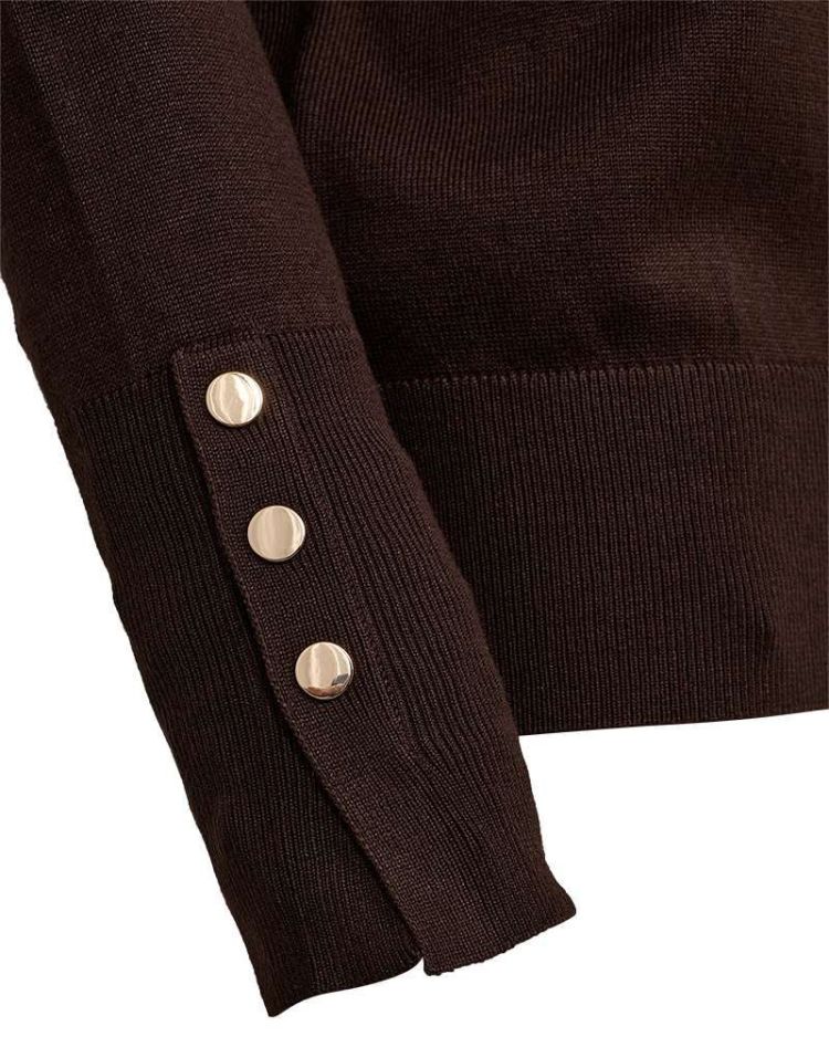 Freequent Pull Bruin dames (FQKATIE PULLOVER PLAIN FLAT - 203031.MOLE) - GL Sport (Sluis)