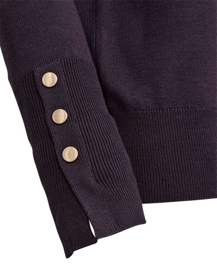 Freequent Pull Paars dames (FQKATIE PULLOVER PLAIN FLAT - 203031.NIGHTSHADE) - GL Sport (Sluis)
