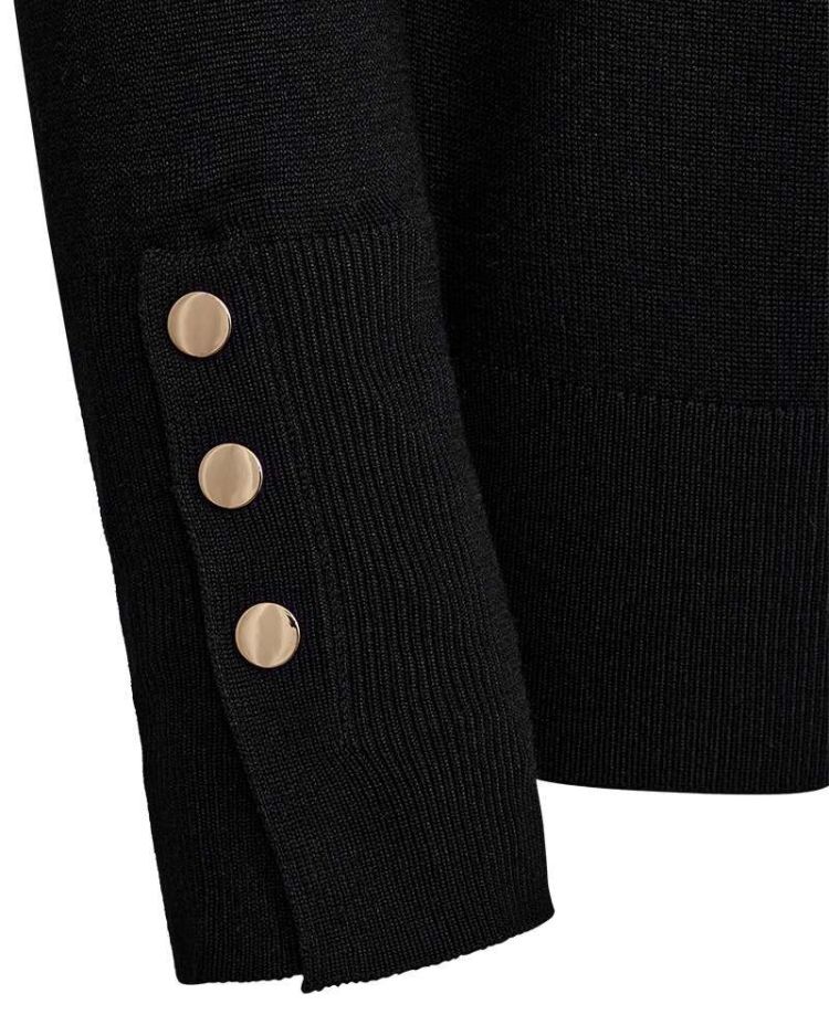 Freequent Pull Zwart dames (FQKATIE PULLOVER PLAIN FLAT - 203031.BLACK) - GL Sport (Sluis)