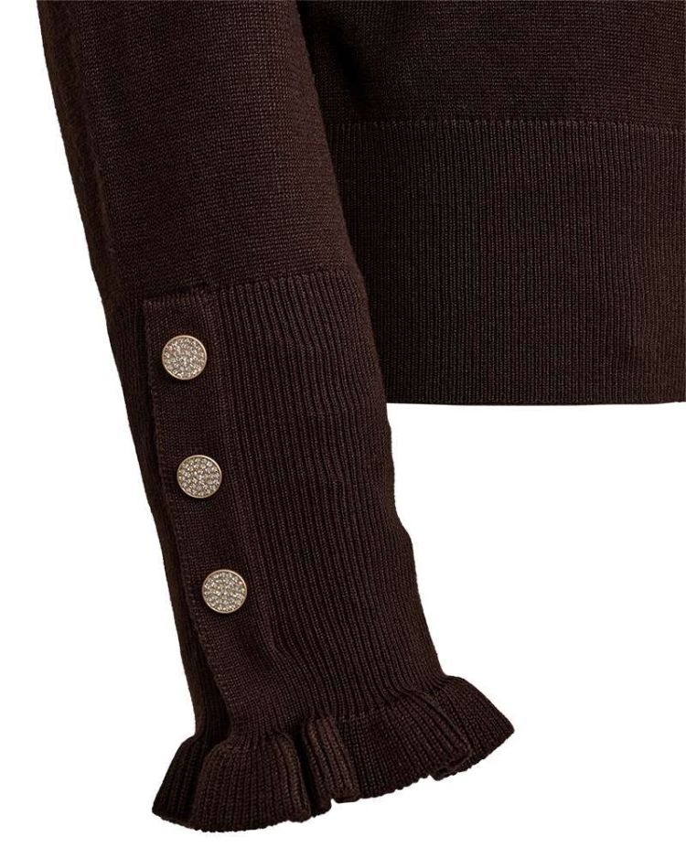Freequent Pull Bruin dames (FQKATIE PULLOVER TURTLE NECK - 205095.MOLE) - GL Sport (Sluis)
