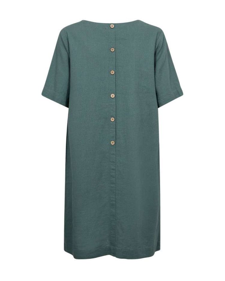 Freequent Jurk Groen dames (LAVA DRESS WITH SLEEVE - FQLAVA.DFOREST) - GL Sport (Sluis)