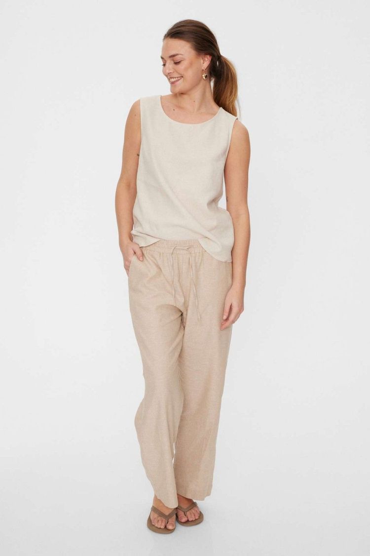 Freequent Broek Beige dames (LAVA LONG PANTS - FQLAVA.SANDMEL) - GL Sport (Sluis)