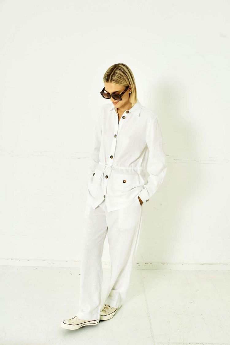 Freequent Broek Wit dames (LAVA LONG PANTS - FQLAVA.BTWHITE) - GL Sport (Sluis)