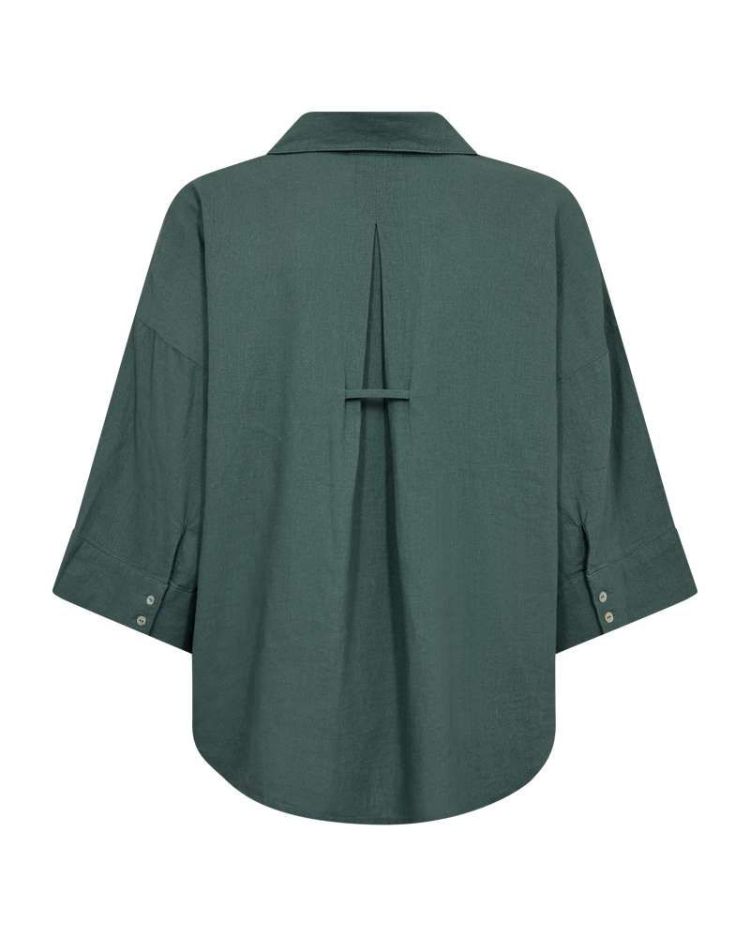 Freequent Blouse Groen dames (LAVA SHIRT BOX PLEAT - FQLAVA.DFOREST) - GL Sport (Sluis)