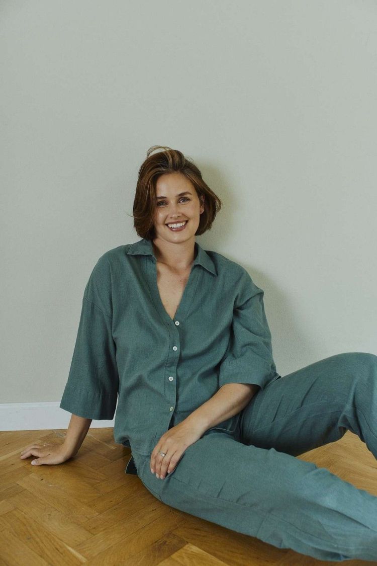 Freequent Blouse Groen dames (LAVA SHIRT BOX PLEAT - FQLAVA.DFOREST) - GL Sport (Sluis)