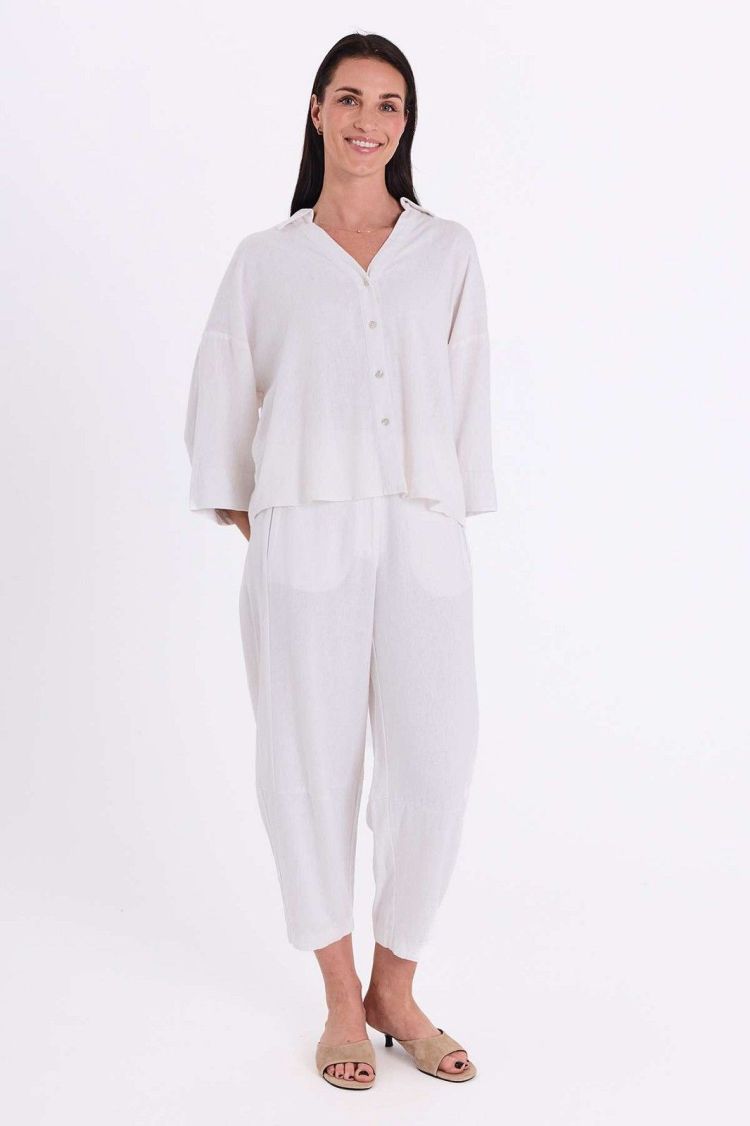 Freequent Blouse Wit dames (LAVA SHIRT BOX PLEAT - FQLAVA.BWHITE) - GL Sport (Sluis)