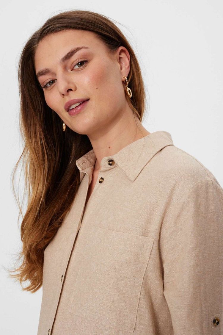 Freequent Jurk Beige dames (LAVA SHIRT DRESS - FQLAVA-SH-DR.SANDMEL) - GL Sport (Sluis)