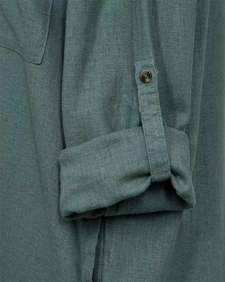 Freequent Jurk Groen dames (LAVA SHIRT DRESS - FQLAVA-SH-DR.DFOREST) - GL Sport (Sluis)