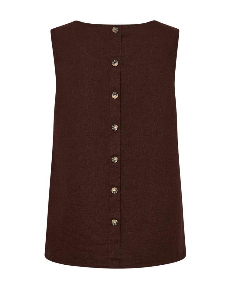 Freequent Top Bruin dames (LAVA TOP LINEN - FQLAVA-TO.COFFEEBEAN) - GL Sport (Sluis)