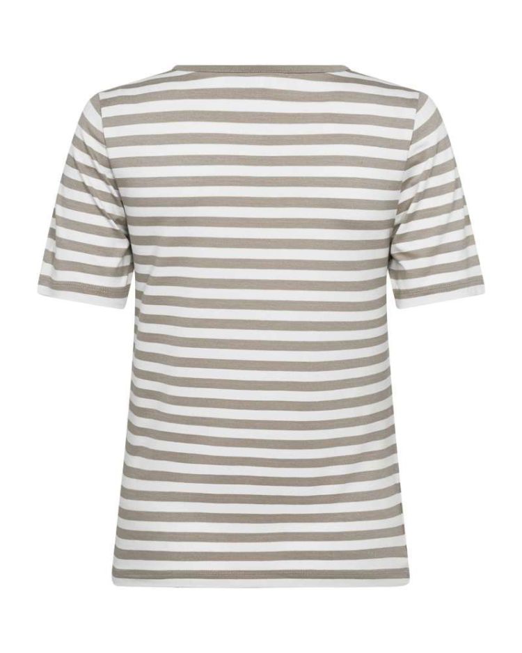 Freequent T-shirt Taupe dames (LIANA TEE - FQLIANA.TAUPE/OWHT) - GL Sport (Sluis)