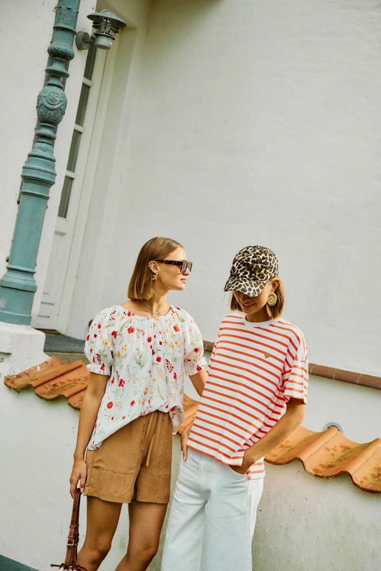 Freequent Blouse Wit dames (MELE BLOUSE - FQMELE.BWHITE/HOTCORAL ) - GL Sport (Sluis)