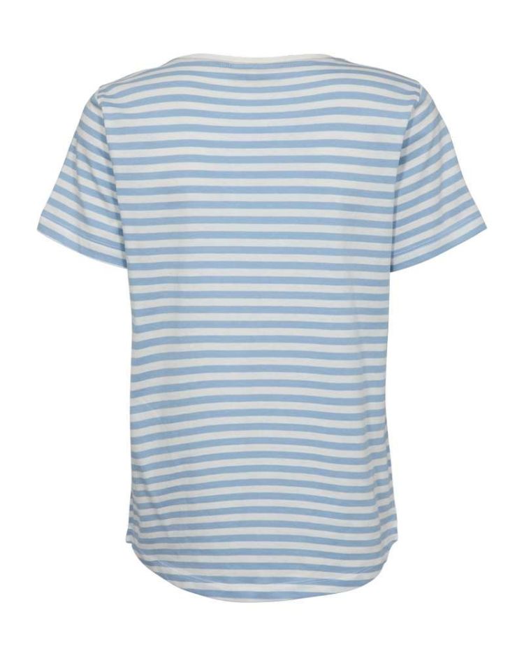 Freequent T-shirt Off-white dames (MIAN TEE - FQMIAN.OFFWHITE/BLUE) - GL Sport (Sluis)