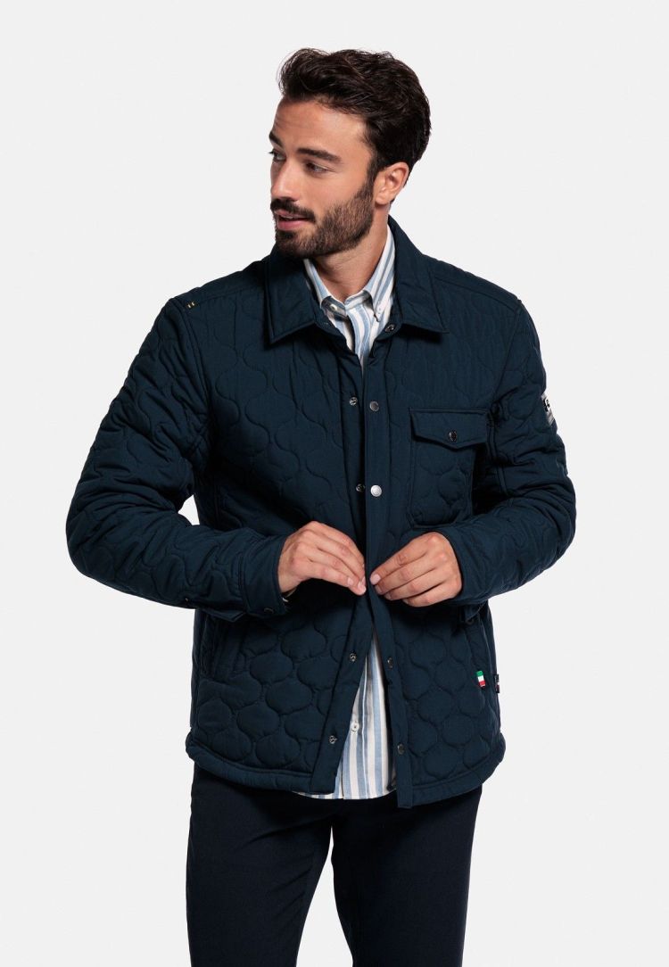 Giordano Jas Blauw heren (ALFIO SHORT JACKET - 522654.60) - GL Sport (Sluis)