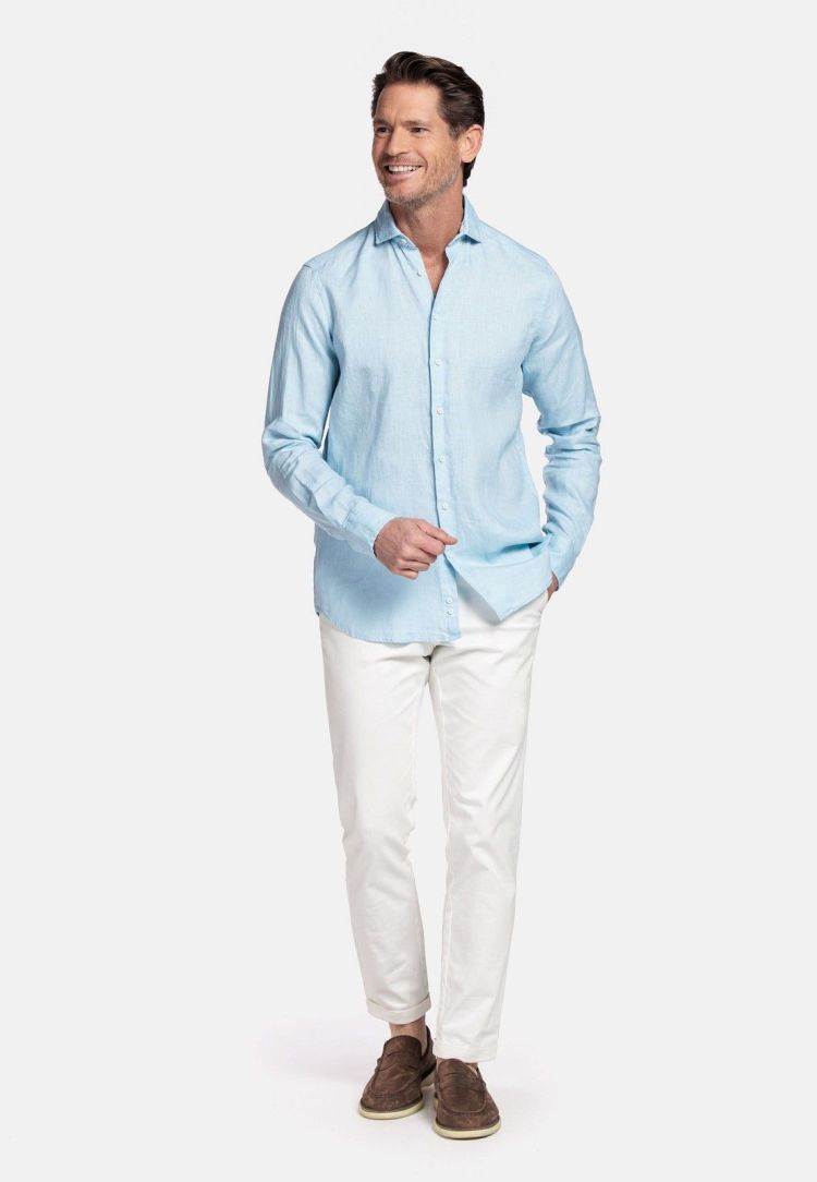 Giordano Overhemd Lichtblauw heren (ROW LS CUTAWAY OVERHEMD - 617810.61) - GL Sport (Sluis)