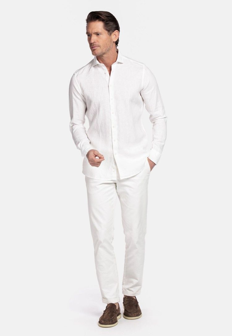 Giordano Overhemd Wit heren (ROW LS CUTAWAY OVERHEMD - 617810.10) - GL Sport (Sluis)