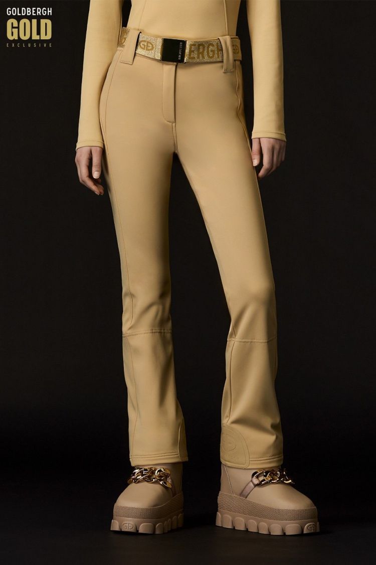 Goldbergh Skibroek Beige dames (PIPPA GOLD LONG SKI PANTS - GE00174254.7484) - GL Sport (Sluis)