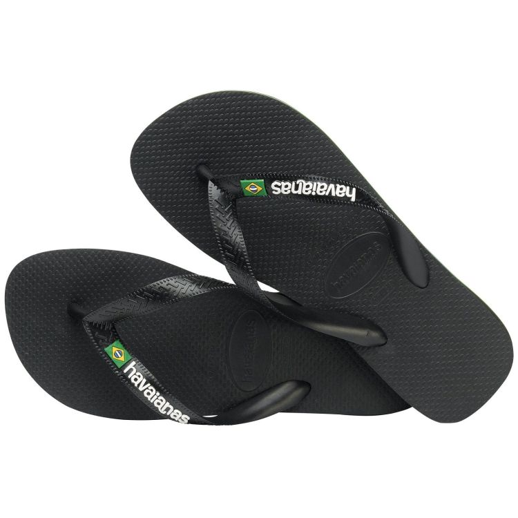 Havaianas Slippers Zwart heren (HAVAIANAS BRASIL LOGO BLACK BLACK - MEN - 4110850.1069) - GL Sport (Sluis)