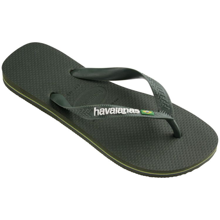 Havaianas Slippers Olijfgroen heren (HAVAIANAS BRASIL LOGO GREEN OLIVE - MEN - 4110850.5983) - GL Sport (Sluis)