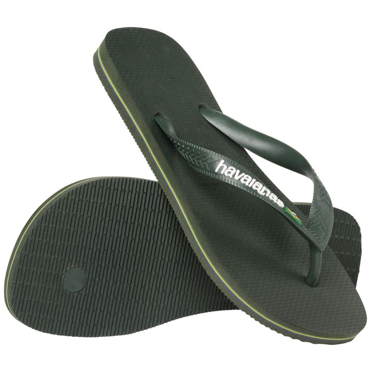 Havaianas Slippers Olijfgroen heren (HAVAIANAS BRASIL LOGO GREEN OLIVE - MEN - 4110850.5983) - GL Sport (Sluis)