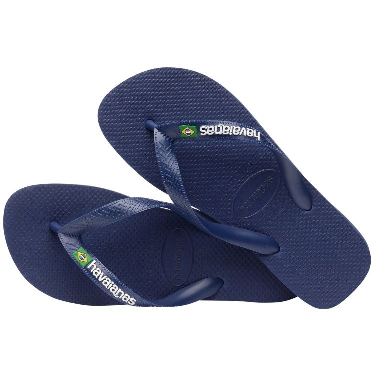 Havaianas Slippers Blauw heren (HAVAIANAS BRASIL LOGO NAVY BLUE - MEN - 4110850.0555) - GL Sport (Sluis)