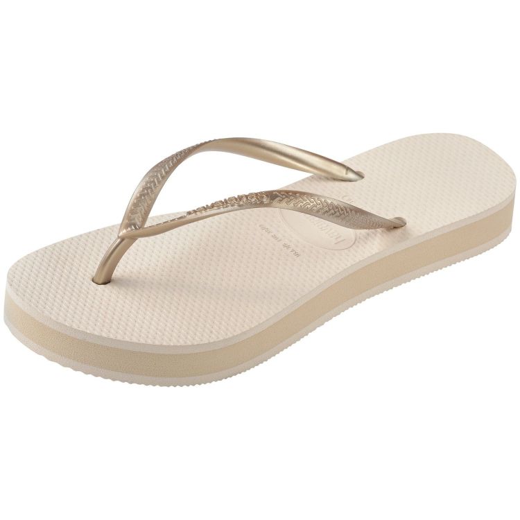 Havaianas Slippers Beige dames (HAVAIANAS SLIM FLATFORM BEIGE - WOMEN - 4144537.0121) - GL Sport (Sluis)