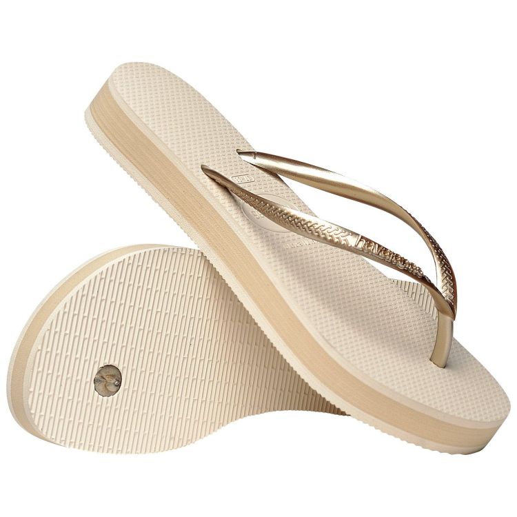 Havaianas Slippers Beige dames (HAVAIANAS SLIM FLATFORM BEIGE - WOMEN - 4144537.0121) - GL Sport (Sluis)