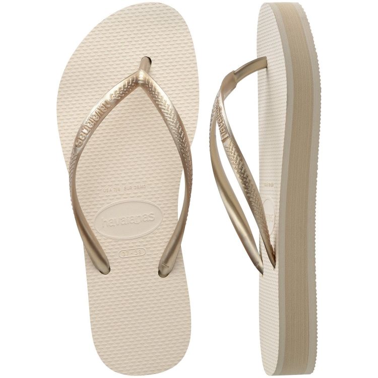 Havaianas Slippers Beige dames (HAVAIANAS SLIM FLATFORM BEIGE - WOMEN - 4144537.0121) - GL Sport (Sluis)
