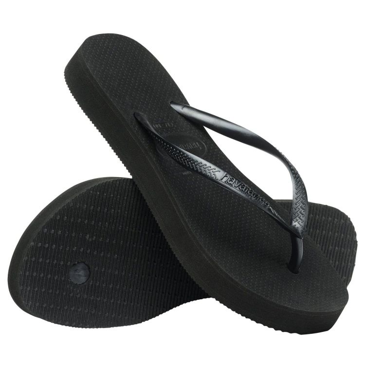 Havaianas Slippers Zwart dames (HAVAIANAS SLIM FLATFORM BLACK - WOMEN - 4144537.0090) - GL Sport (Sluis)