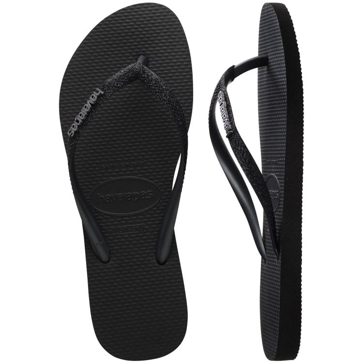 Havaianas Slippers Beige dames (HAVAIANAS SLIM GLITTER II BLACK - WOMEN - 4146975.1069) - GL Sport (Sluis)