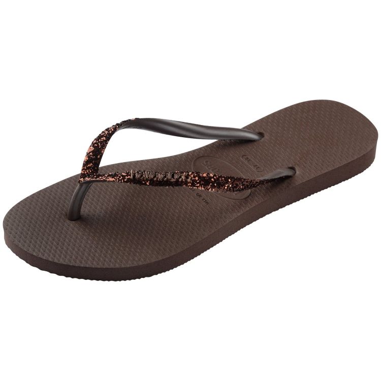 Havaianas Slippers Bruin dames (HAVAIANAS SLIM GLITTER II DARK BROWN - W - 4146975.0727) - GL Sport (Sluis)