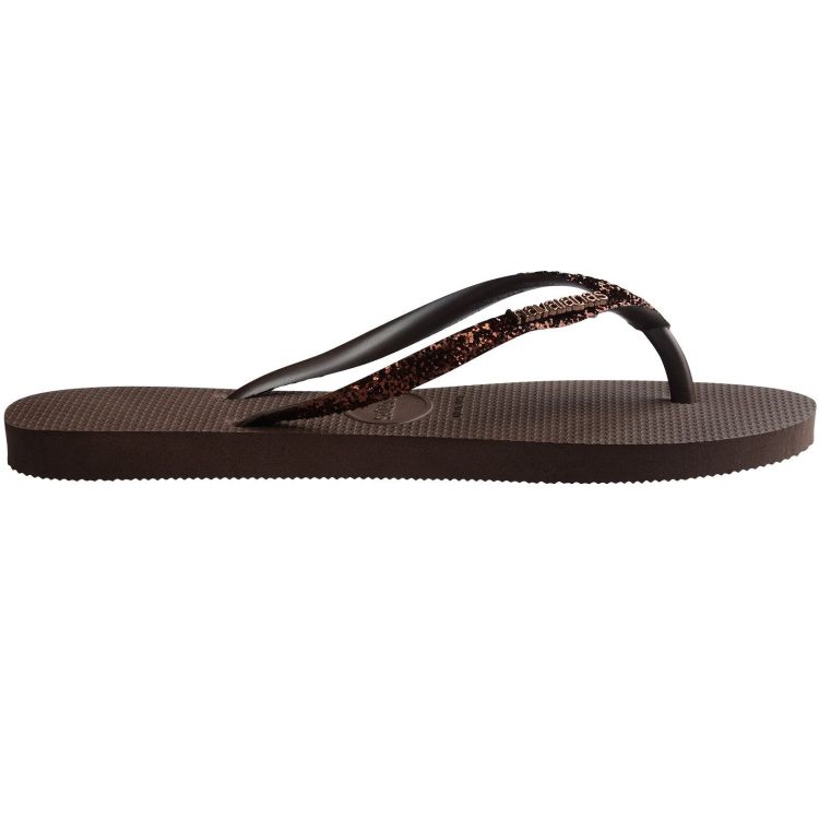 Havaianas Slippers Bruin dames (HAVAIANAS SLIM GLITTER II DARK BROWN - W - 4146975.0727) - GL Sport (Sluis)