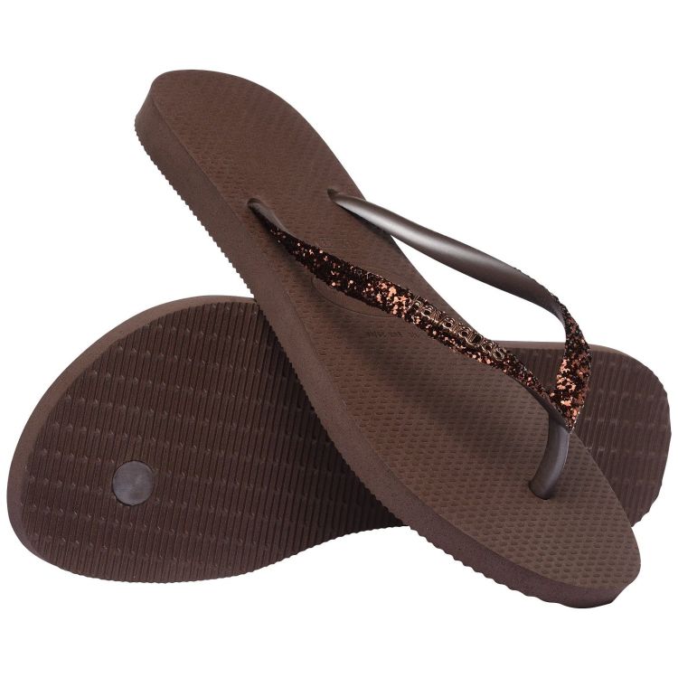 Havaianas Slippers Bruin dames (HAVAIANAS SLIM GLITTER II DARK BROWN - W - 4146975.0727) - GL Sport (Sluis)