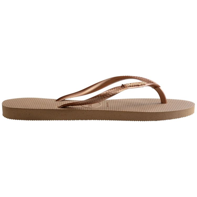 Havaianas Slippers Beige dames (HAVAIANAS SLIM LOGO METALLIC ROSE GOLD - - 4119875.3581) - GL Sport (Sluis)