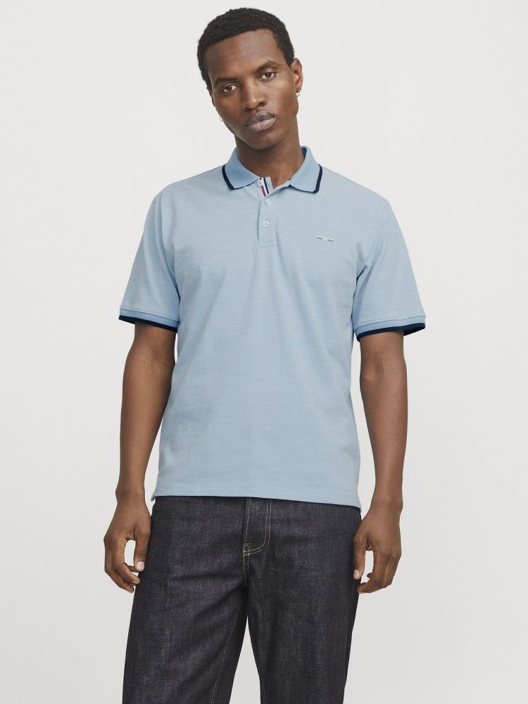 Jack & Jones Polo Blauw heren (ALVES POLO - 12274681.ASHLEYBLUE) - GL Sport (Sluis)